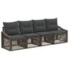 vidaXL Ensemble de canap&eacute; de jardin 4 pc Gris polyrotin