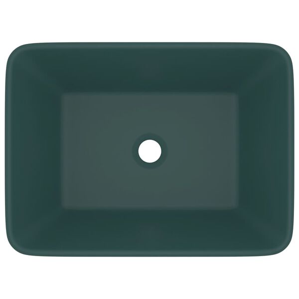 vidaXL Lavabo de luxe Vert foncé mat 41x30x12 cm Céramique