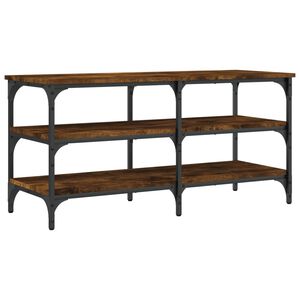 vidaXL Banc &agrave; chaussures ch&ecirc;ne fum&eacute; 100x38,5x49 cm bois d'ing&eacute;nierie
