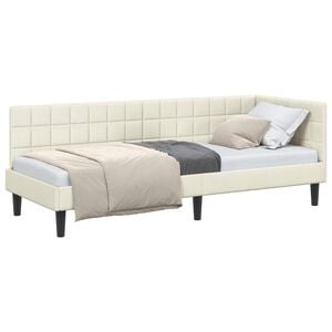 vidaXL Cadre de lit d'angle Cr&egrave;me 80 cm x 200 cm Velours
