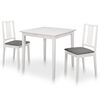 vidaXL Mobilier de salle &agrave; manger 3 pcs MDF Blanc