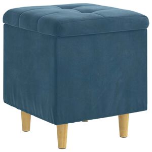 vidaXL Ottoman avec rangement Bleu 40 x 40 x 45 cm Velours