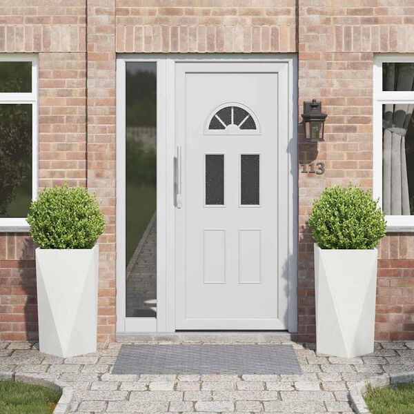 vidaXL Jardini&egrave;re 2 pcs Blanc 40 x 40 x 75 cm Acier