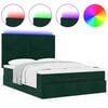 vidaXL Cadre de lit ottoman avec matelas vert fonc&eacute; 140x190 cm velours