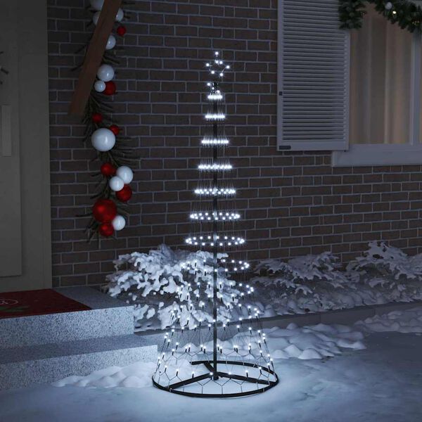 vidaXL Arbre de Noël LED Blanc froid 71 x 71 x 184,5 cm Métal