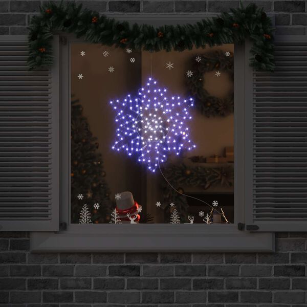 vidaXL Flocon de No&euml;l avec 156 LED Bleu 55.5 x 55.5 x 0.75cm PVC