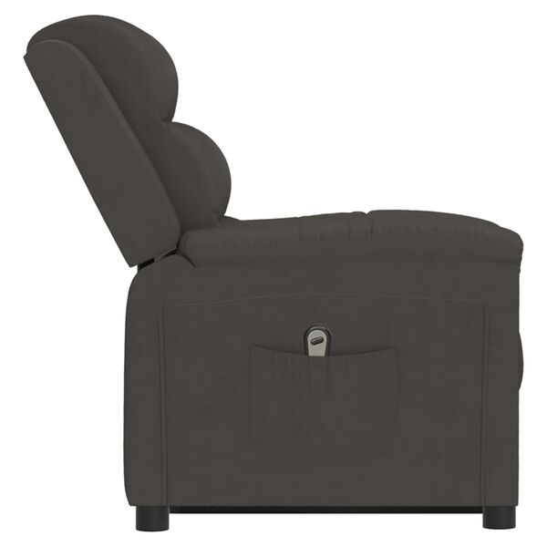 vidaXL Fauteuil gris fonc&eacute; velours