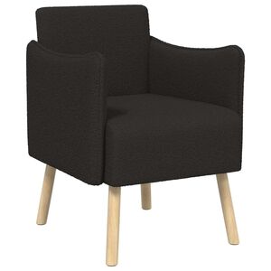vidaXL Fauteuil d'appoint Noir Boucl&eacute;