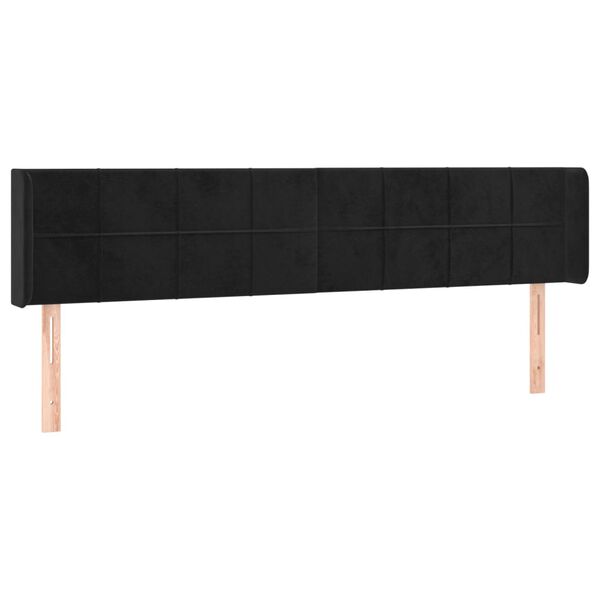 vidaXL T&ecirc;te de lit avec oreilles Noir 183x16x78/88 cm Velours