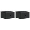 vidaXL Cabinet de chevet mural 2 pc Noir 34,5 x 33 x 20 cm