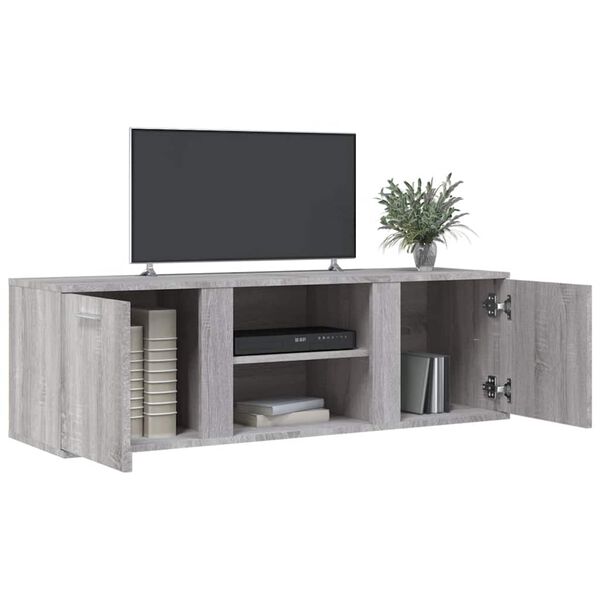 vidaXL Meuble TV sonoma gris 120x34x37 cm bois d'ing&eacute;nierie