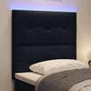vidaXL T&ecirc;te de lit LED avec des lumi&egrave;res &agrave; LED Noir 100 cm Polyester