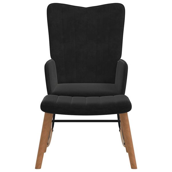 vidaXL Chaise &agrave; bascule avec repose-pied Noir Velours