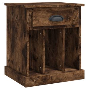 vidaXL Table de chevet ch&ecirc;ne fum&eacute; 43x36x50 cm