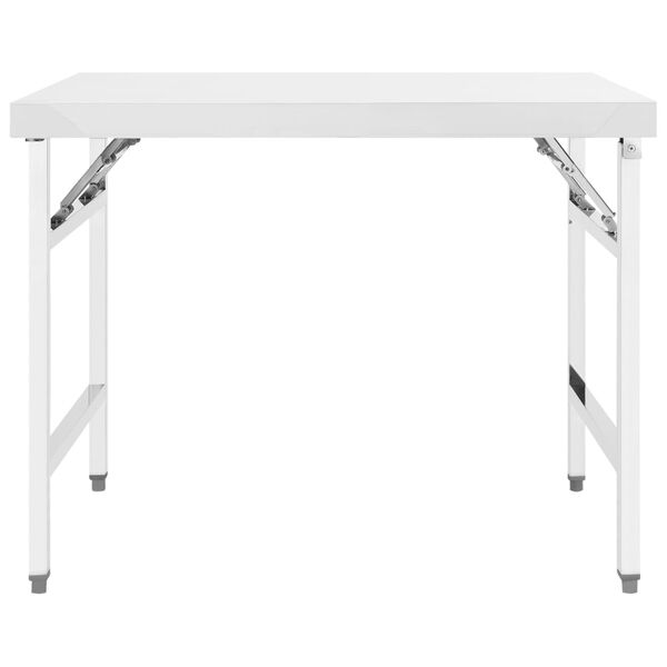 vidaXL Table de travail pliable de cuisine 100x60x80 cm Inox