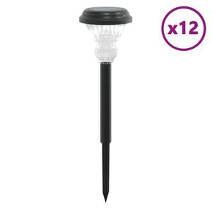 vidaXL Lampes solaires d'all&eacute;es et piquets de sol 12 pcs blanc