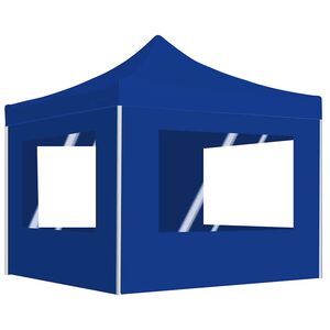 vidaXL Tente de r&eacute;ception pliable avec parois Aluminium 2x2 m Bleu