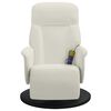 vidaXL Fauteuil inclinable de massage avec repose-pieds cr&egrave;me velours