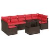 vidaXL Ensemble de canap&eacute; de jardin 8 pc Marron Poly rotin