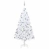 vidaXL Arbre de No&euml;l artificiel pr&eacute;-&eacute;clair&eacute; et boules blanc 210 cm PVC