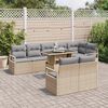 vidaXL Ensemble de canap&eacute; de jardin 9 pcs beige et gris clair