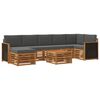 vidaXL Ensemble de canap&eacute;s d'ext&eacute;rieur 7 pcs Naturel et Anthracite
