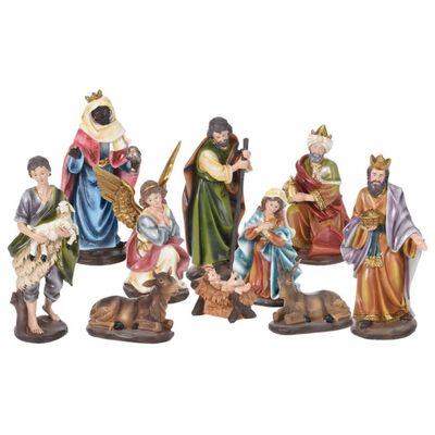 Ambiance Ensemble de figurines de la crèche de Noël 10 pcs