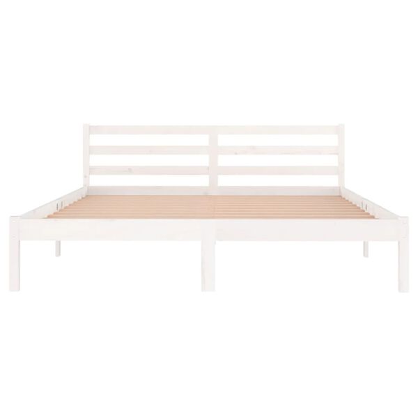 vidaXL Cadre de lit sans matelas bois de pin massif 160x200 cm blanc