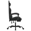 vidaXL Chaise de jeu pivotante avec repose-pied Noir Similicuir