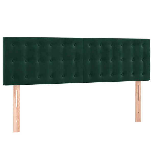 vidaXL T&ecirc;te de lit &agrave; LED Vert fonc&eacute; 144x5x78/88 cm Velours