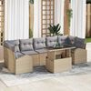 vidaXL Ensemble de canap&eacute; de jardin 8 pcs Beige Poly Rattan