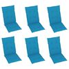 vidaXL Chaises inclinables de jardin et coussins lot de 6 Teck solide