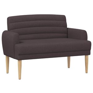 vidaXL Canap&eacute; love seat avec capitonnage en boutons Marron fonc&eacute; Tissu