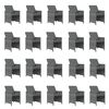 vidaXL Ensemble &agrave; manger de jardin coussins 21 pcs Gris R&eacute;sine tress&eacute;e