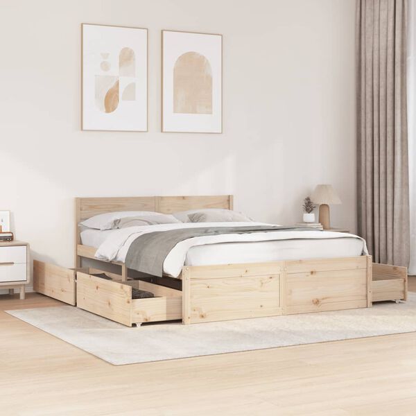 vidaXL Cadre de lit sans matelas 150x200 cm bois de pin massif