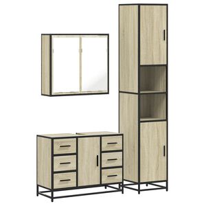 vidaXL Ensemble de meubles de salle de bain 3 pcs ch&ecirc;ne sonoma