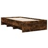 vidaXL Cadre de lit sans matelas ch&ecirc;ne fum&eacute; 75x190cm bois d'ing&eacute;nierie