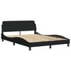 vidaXL Cadre de lit sans matelas Hvar noir 140x200 cm tissu