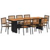 vidaXL Ensemble de salle &agrave; manger pour jardin 9 pcs Noir et Marron