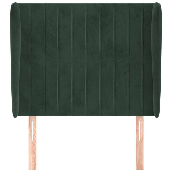 vidaXL Tête de lit avec oreilles Vert foncé 83x23x118/128 cm Velours