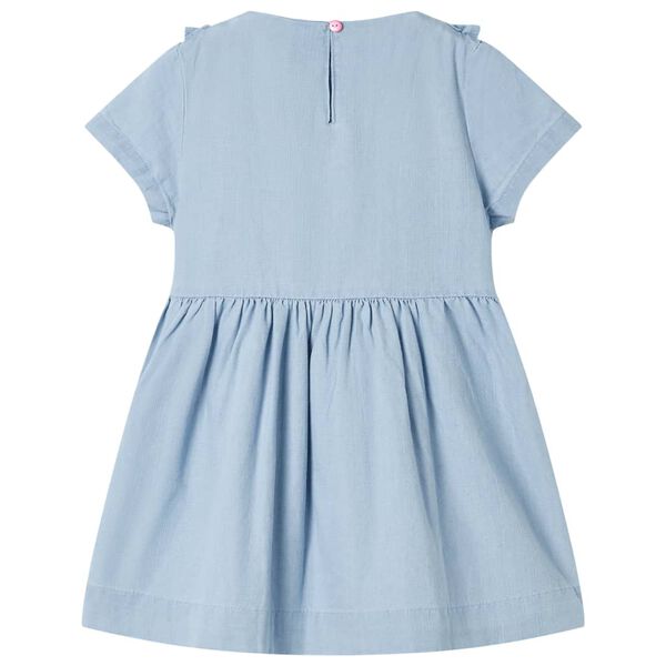 Robe pour enfants à volants bleu doux 104