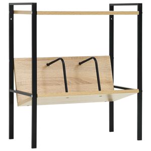 vidaXL Biblioth&egrave;que 2 niveaux noir ch&ecirc;ne 52x28x59 cm bois d'ing&eacute;nierie