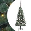 vidaXL Sapin de No&euml;l artificiel pr&eacute;-&eacute;clair&eacute; avec ensemble de boules