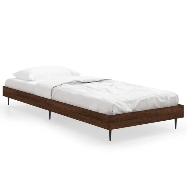 vidaXL Cadre de lit sans matelas ch&ecirc;ne marron 75x190cm bois ing&eacute;nierie