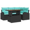 vidaXL Ensemble de canap&eacute; de jardin 5 pc Noir Poly rotin