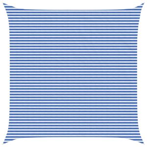 vidaXL Voile d'ombre Bleu et Blanc 6 x 6 m HDPE