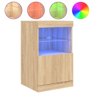 vidaXL Buffet avec lumi&egrave;res LED ch&ecirc;ne sonoma 41x37x67 cm