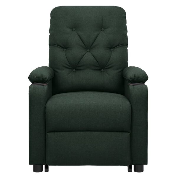 vidaXL Fauteuil de massage Vert fonc&eacute; Tissu