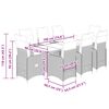 vidaXL Ensemble de bistro de jardin 9 pcs coussins gris poly rotin