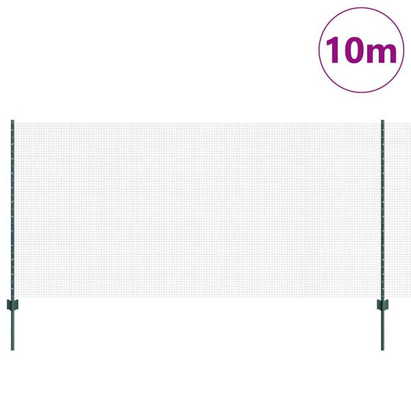 vidaXL Cl&ocirc;ture avec poteau Vert 1,2 x 10 m Acier et PVC